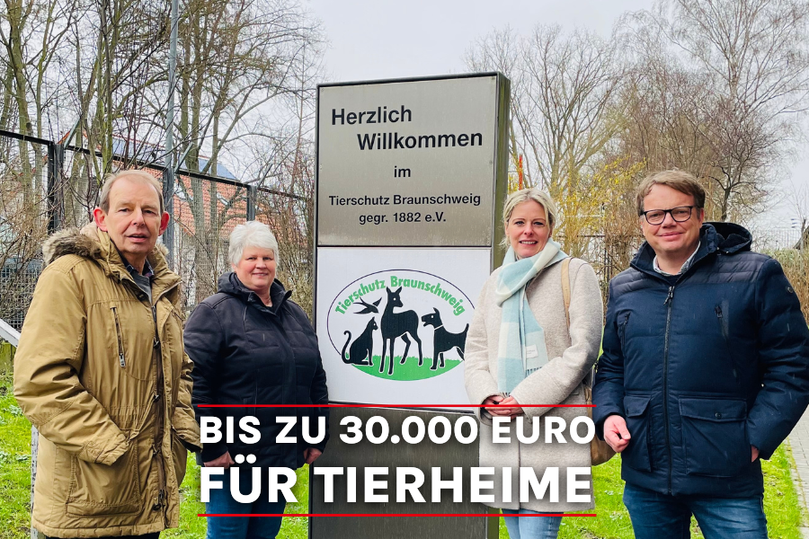 Julia Retzlaff und Christoph Bratmann zu Besuch bei einem Tierheim in Braunschweig